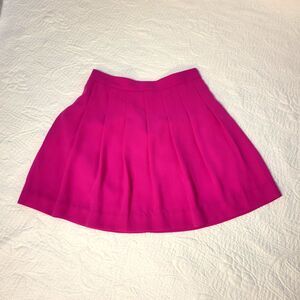 J Crew Hot Pink Knit‎ Pleated Crepe Skirt Fully Lined Size 4